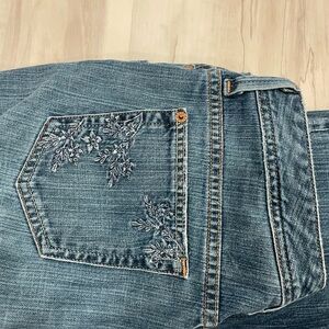 Eddie Bauer Blue Denim Jeans with Red Stitching